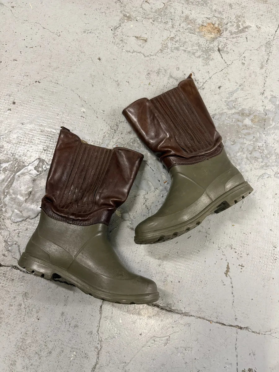 AW2008 Dolce & Gabbana Green & Brown Leather Boots EneMrgw 2