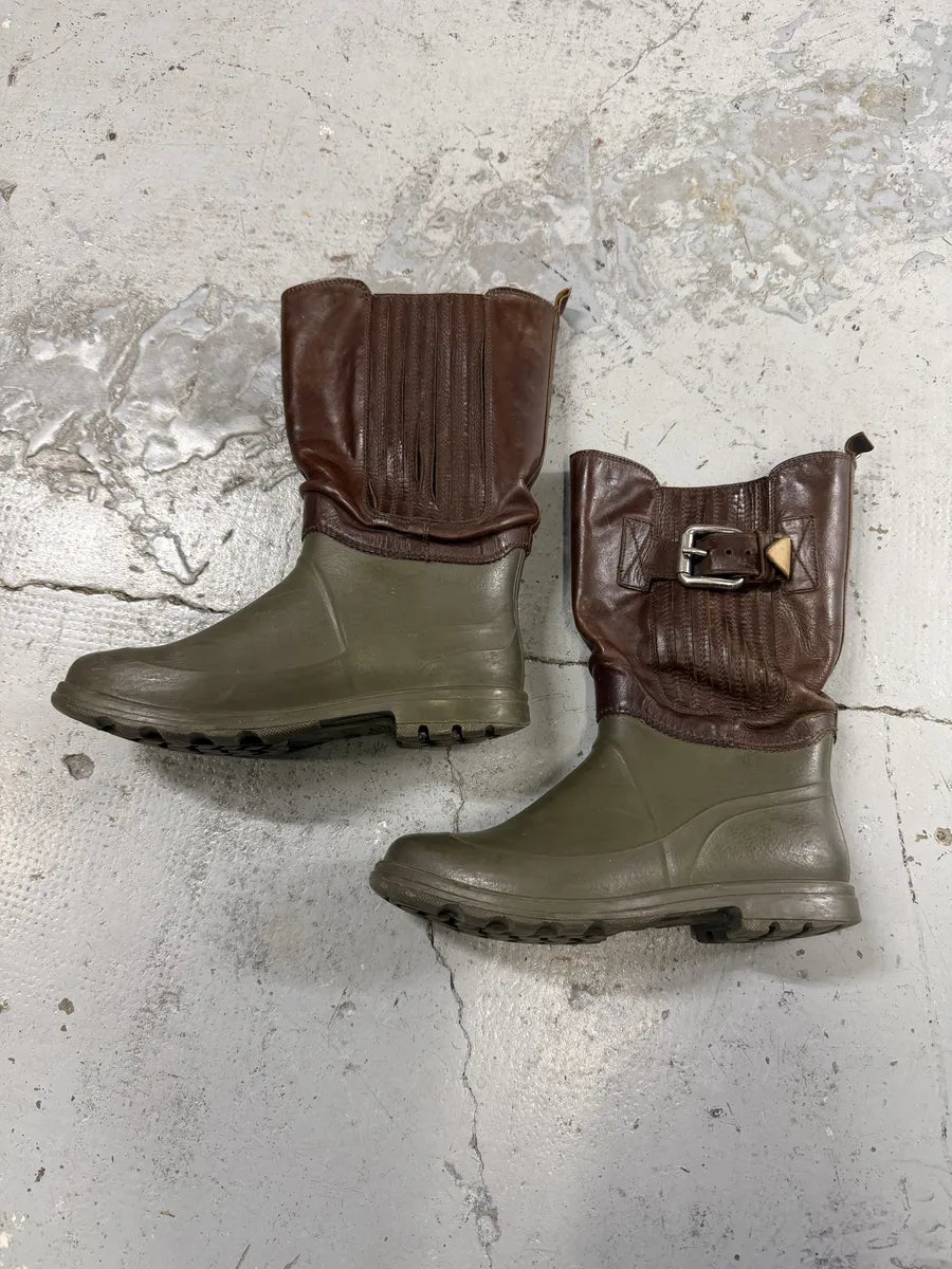 AW2008 Dolce & Gabbana Green & Brown Leather Boots EneMrgw 3