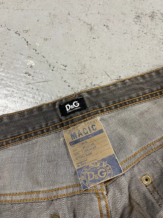 AW2008 Dolce & Gabbana Grey Faded Distressed Denim Jeans NaJTYNZ 10