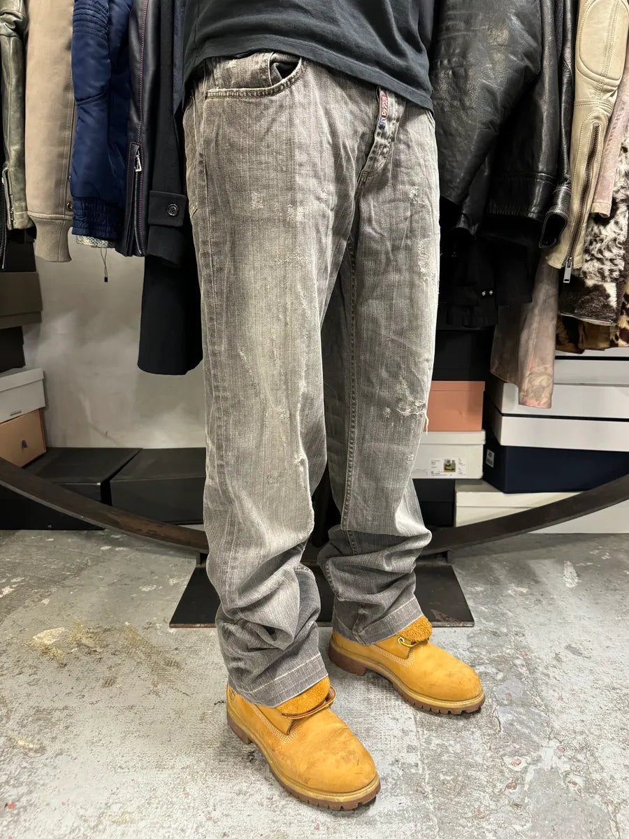 AW2008 Dolce & Gabbana Grey Faded Distressed Denim Jeans NaJTYNZ 2