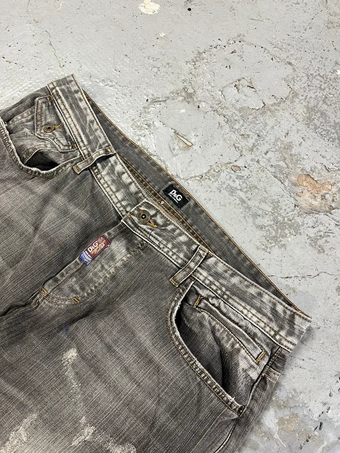 AW2008 Dolce & Gabbana Grey Faded Distressed Denim Jeans NaJTYNZ 5