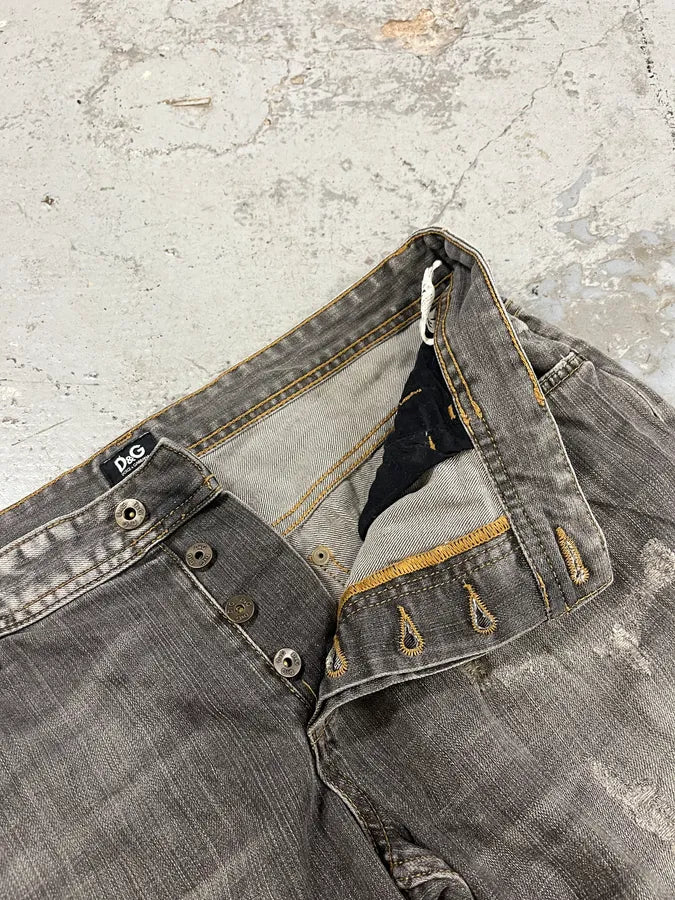 AW2008 Dolce & Gabbana Grey Faded Distressed Denim Jeans NaJTYNZ 9