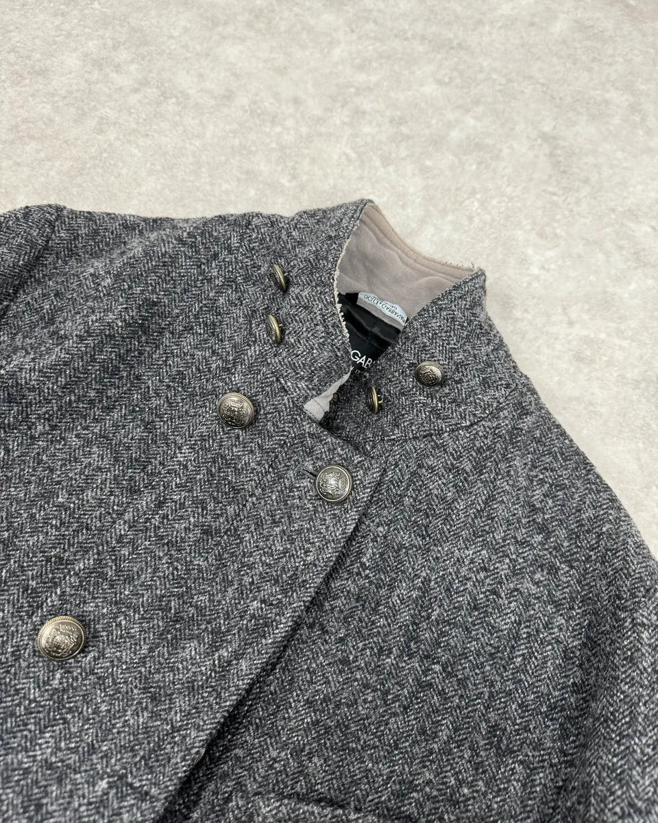 AW2006 Dolce & Gabbana Grey Wool Buttoned Coat FICPonk 6
