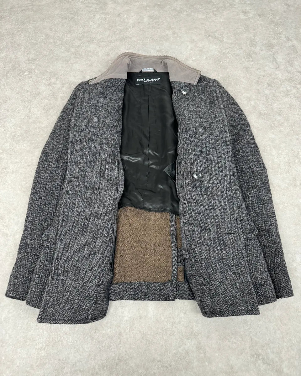 AW2006 Dolce & Gabbana Grey Wool Buttoned Coat FICPonk 8