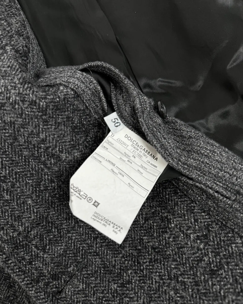 AW2006 Dolce & Gabbana Grey Wool Buttoned Coat FICPonk 10