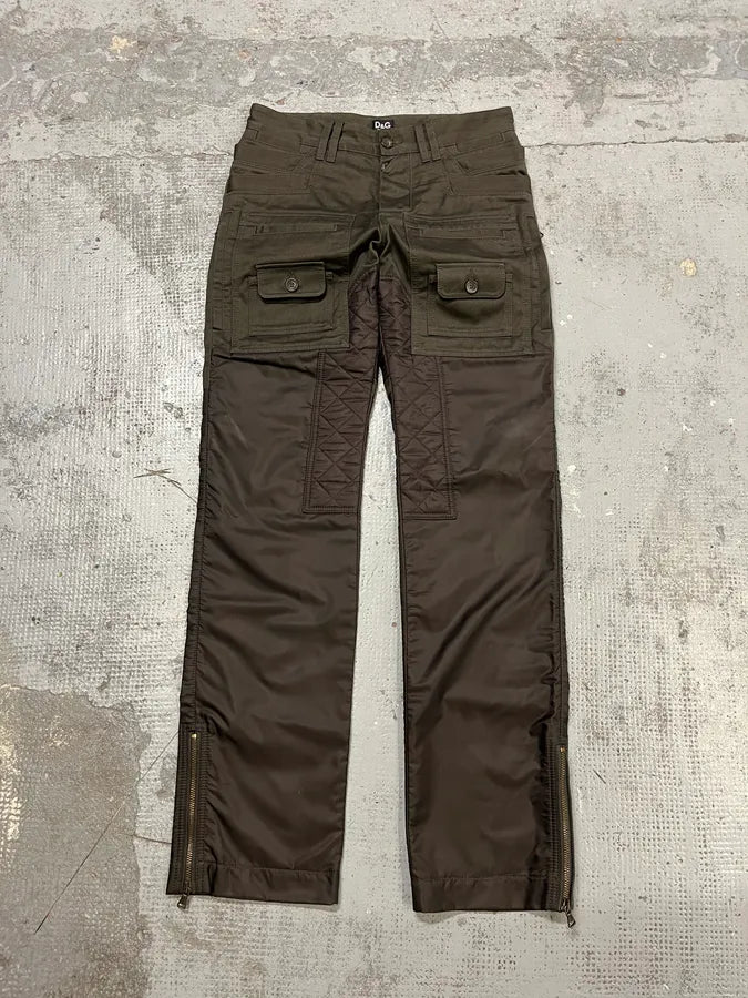 AW2008 Dolce & Gabbana Hybrid Khaki Nylon Cargo Pants dKgQZrJ 3