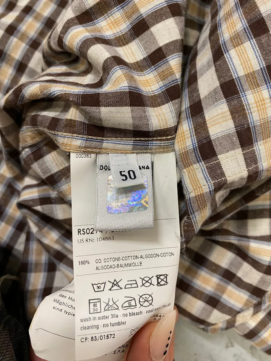 AW2008 Dolce & Gabbana Multi Pockets Checkered Classy Shirt WjIpaZd 9