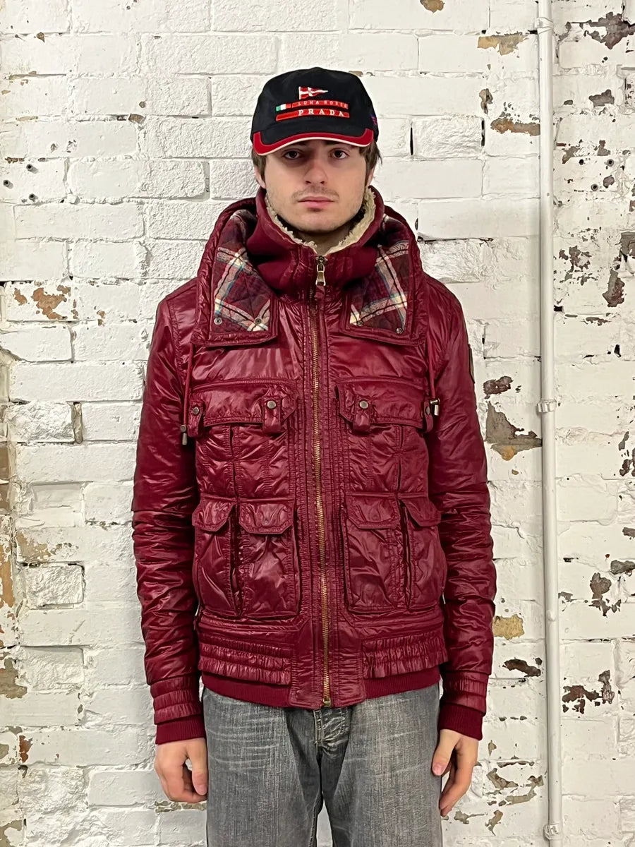 AW2008 Dolce & Gabbana Red Multi Pockets Cargo Puffer Jacket SAgfWOY 1