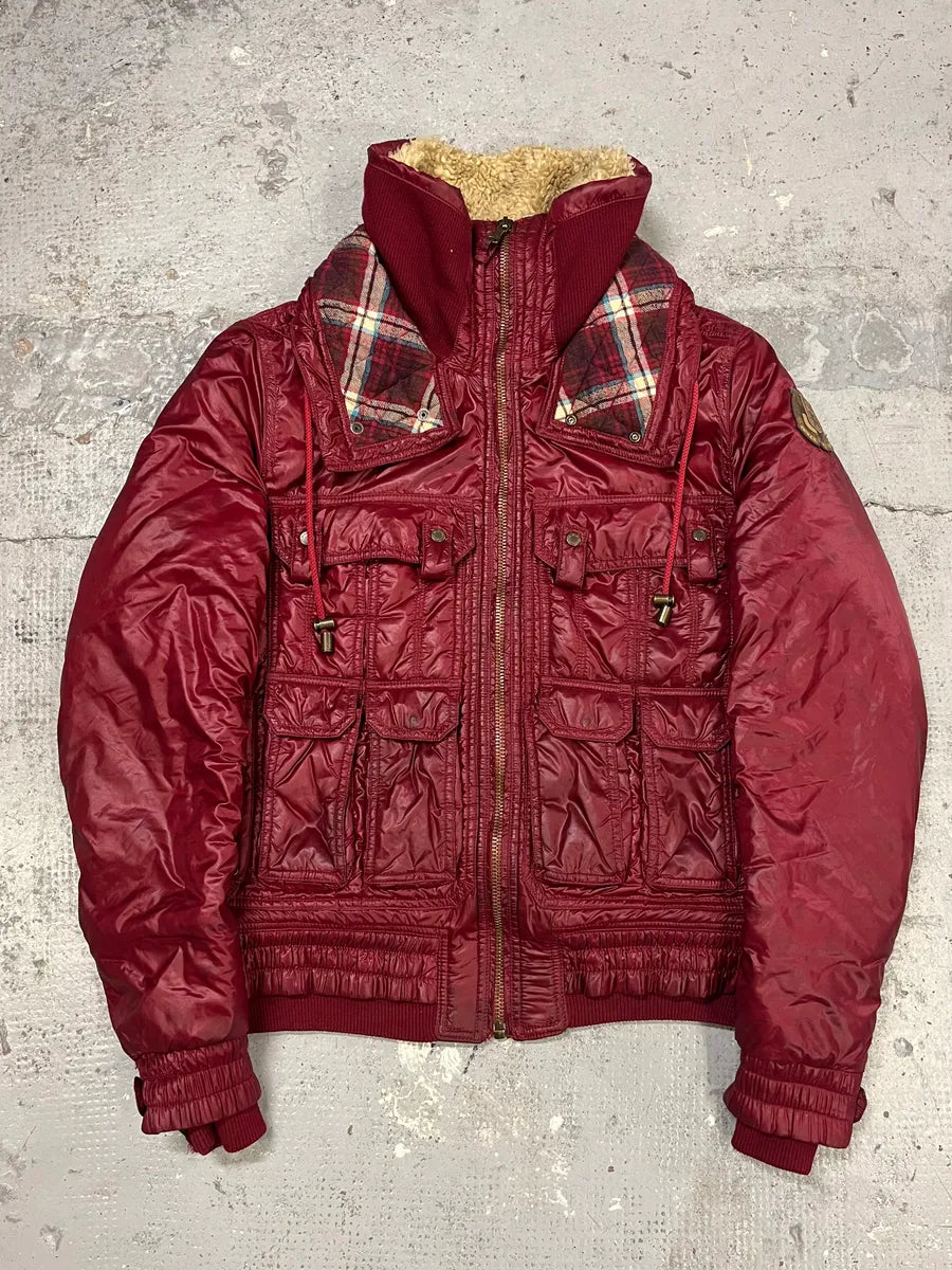 AW2008 Dolce & Gabbana Red Multi Pockets Cargo Puffer Jacket SAgfWOY 4