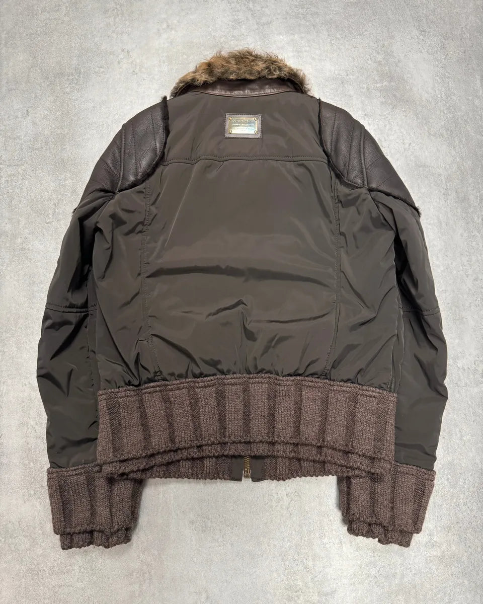 AW2008 Dolce & Gabbana Shearling Hybrid Bomber Jacket zXfRiSB 2
