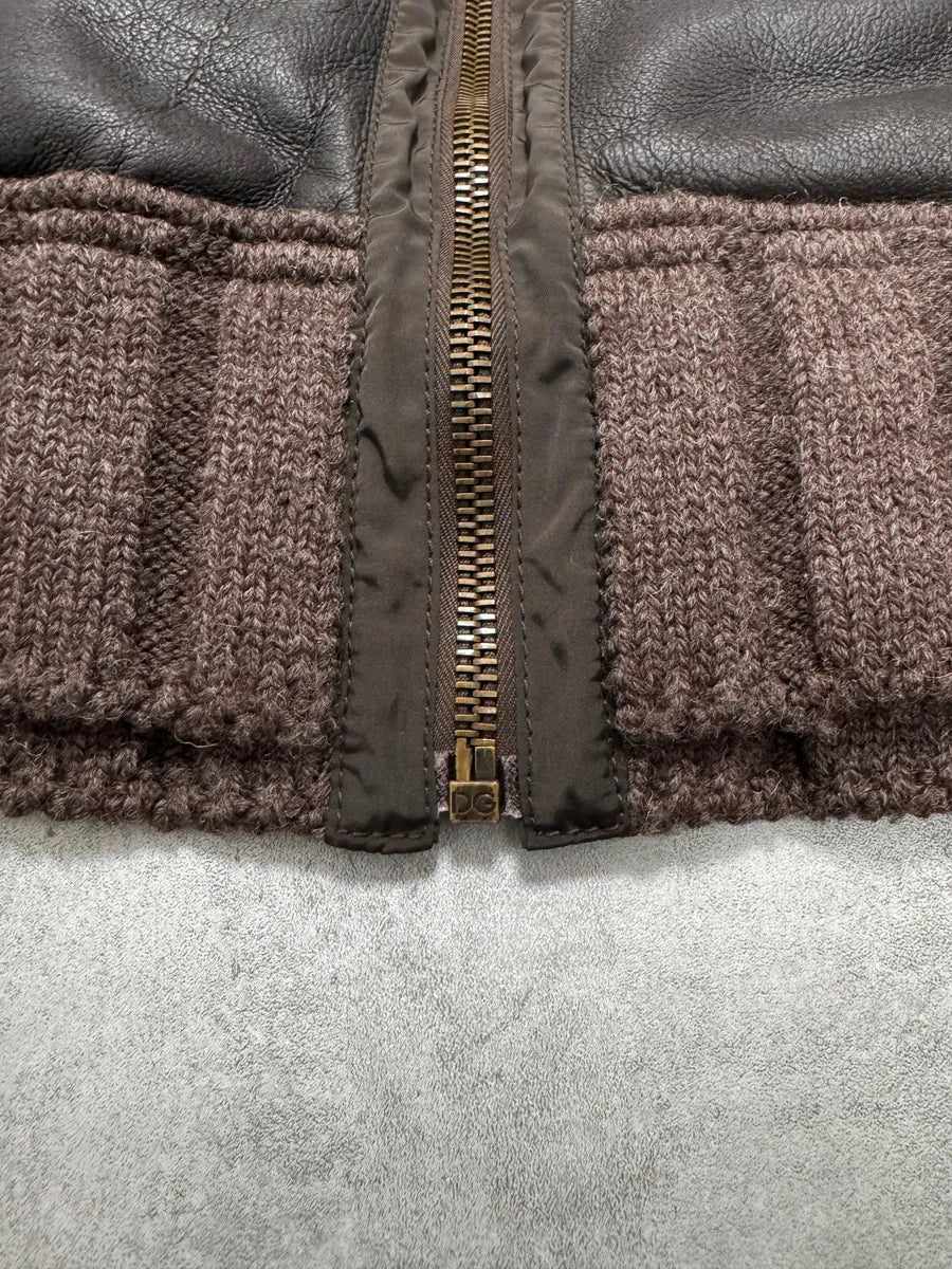 AW2008 Dolce & Gabbana Shearling Hybrid Bomber Jacket zXfRiSB 5
