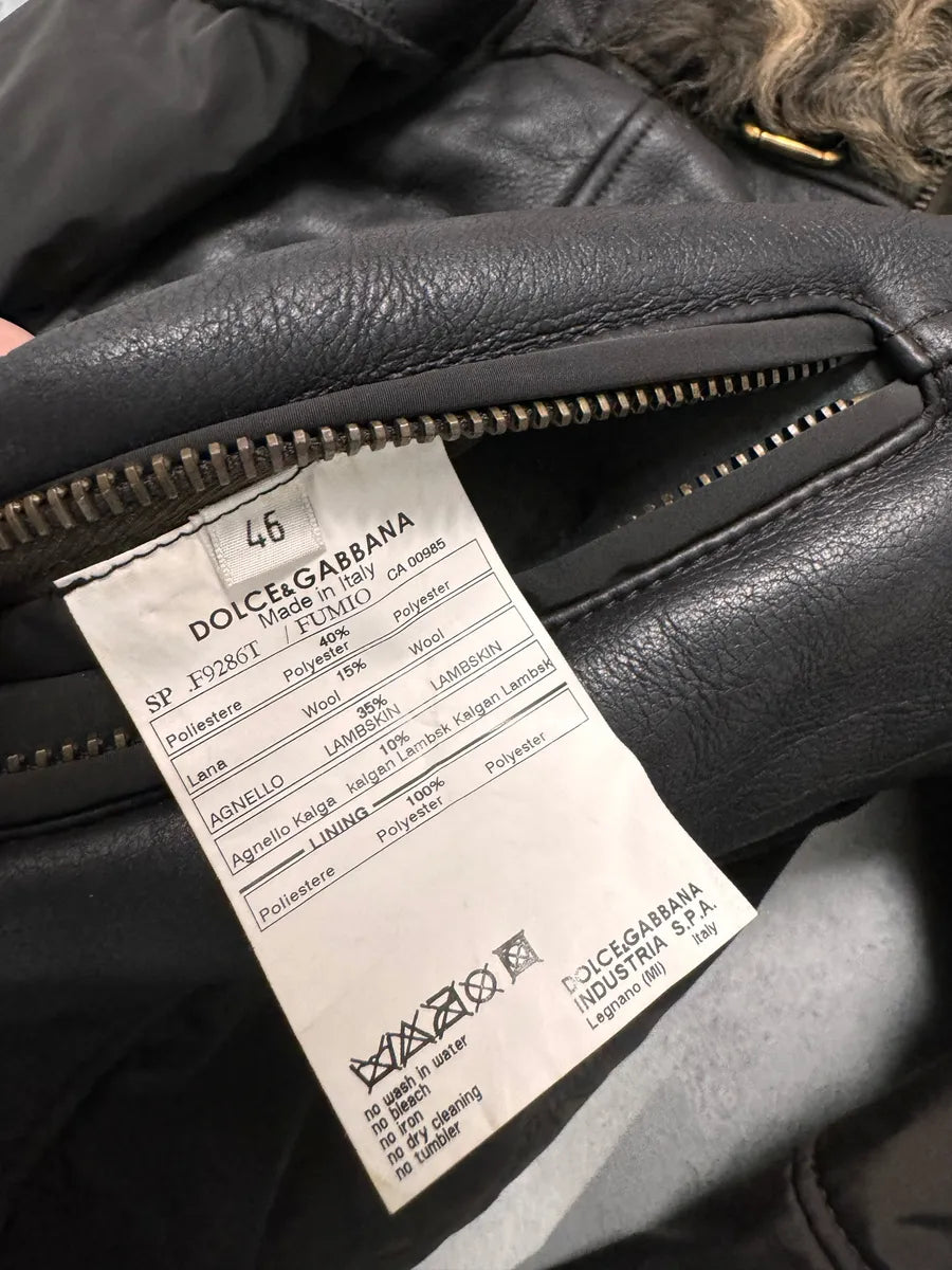 AW2008 Dolce & Gabbana Shearling Hybrid Bomber Jacket zXfRiSB 6