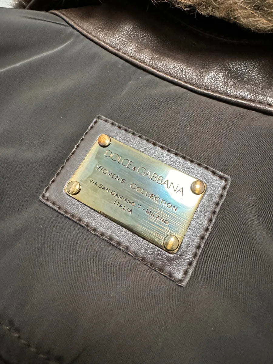 AW2008 Dolce & Gabbana Shearling Hybrid Bomber Jacket zXfRiSB 7