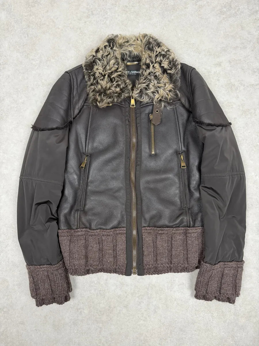 AW2008 Dolce & Gabbana Shearling Leather Brown Jacket FwFVDLG 0