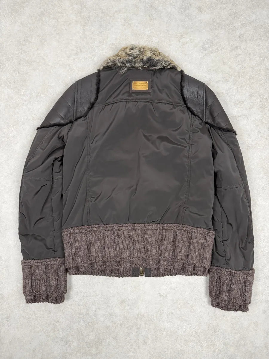AW2008 Dolce & Gabbana Shearling Leather Brown Jacket FwFVDLG 1