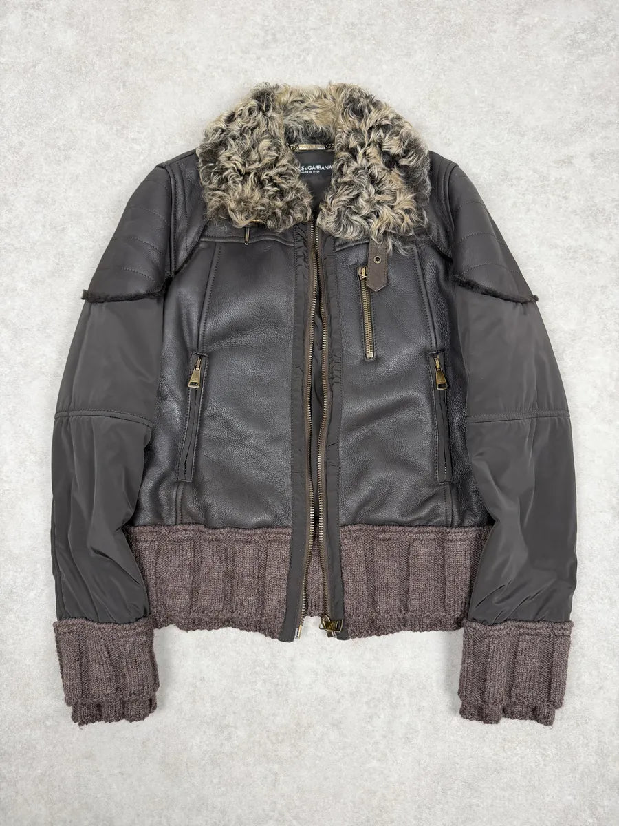 AW2008 Dolce & Gabbana Shearling Leather Brown Jacket FwFVDLG 2