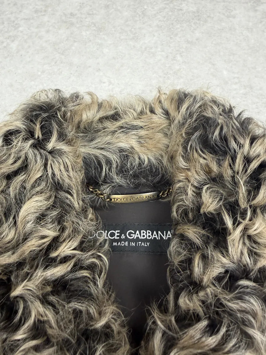 AW2008 Dolce & Gabbana Shearling Leather Brown Jacket FwFVDLG 6