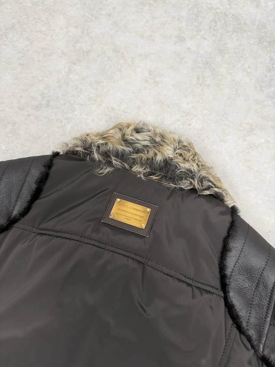 AW2008 Dolce & Gabbana Shearling Leather Brown Jacket FwFVDLG 8