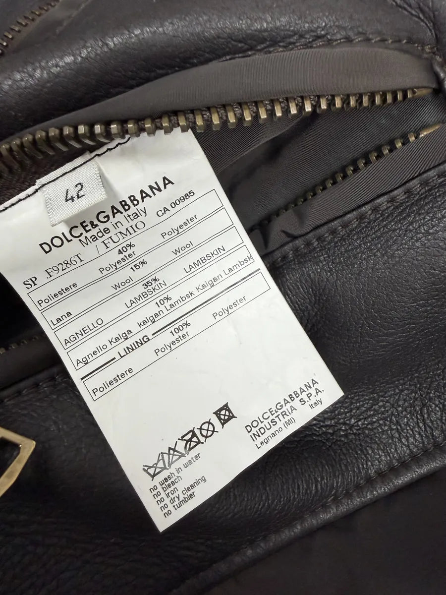 AW2008 Dolce & Gabbana Shearling Leather Brown Jacket FwFVDLG 9