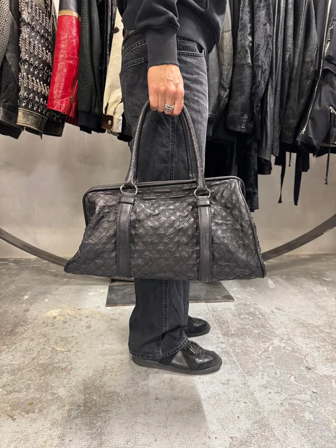 AW2008 Dolce & Gabbana Susanne Quilted Black Leather Handle Bag FYLWXTK 1