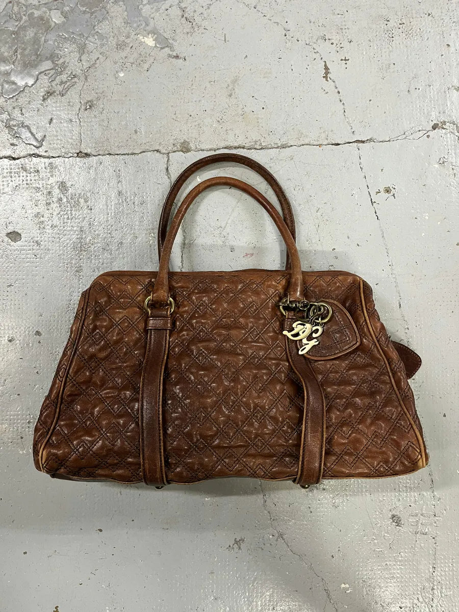 AW2008 Dolce & Gabbana Susanne Quilted Brown Leather Handle Bag VVtwqQz 0