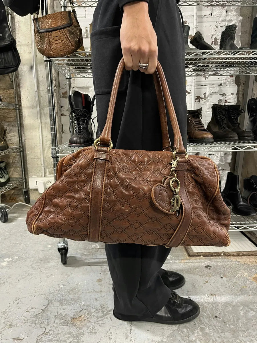 AW2008 Dolce & Gabbana Susanne Quilted Brown Leather Handle Bag VVtwqQz 1