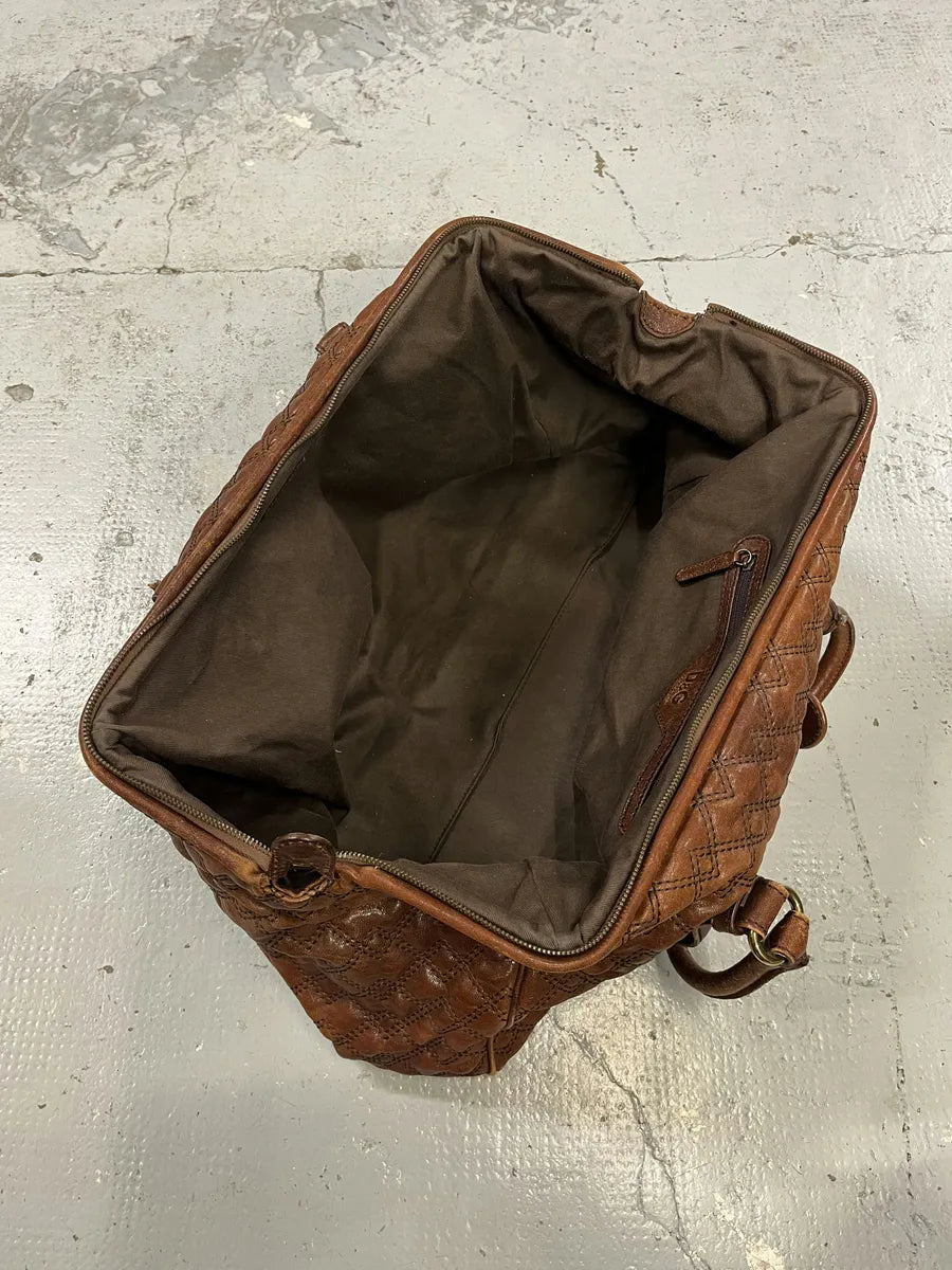 AW2008 Dolce & Gabbana Susanne Quilted Brown Leather Handle Bag VVtwqQz 3