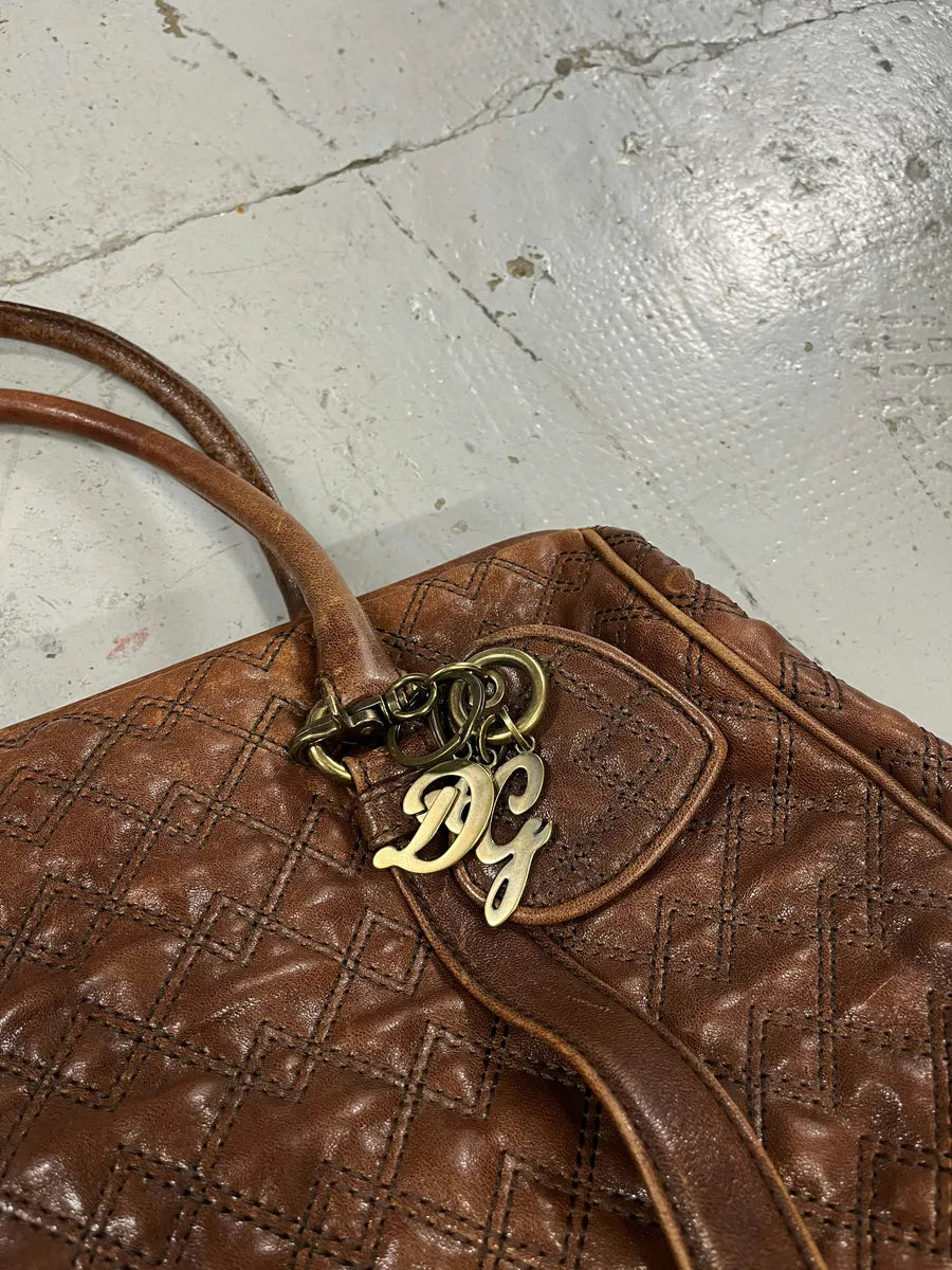 AW2008 Dolce & Gabbana Susanne Quilted Brown Leather Handle Bag VVtwqQz 4