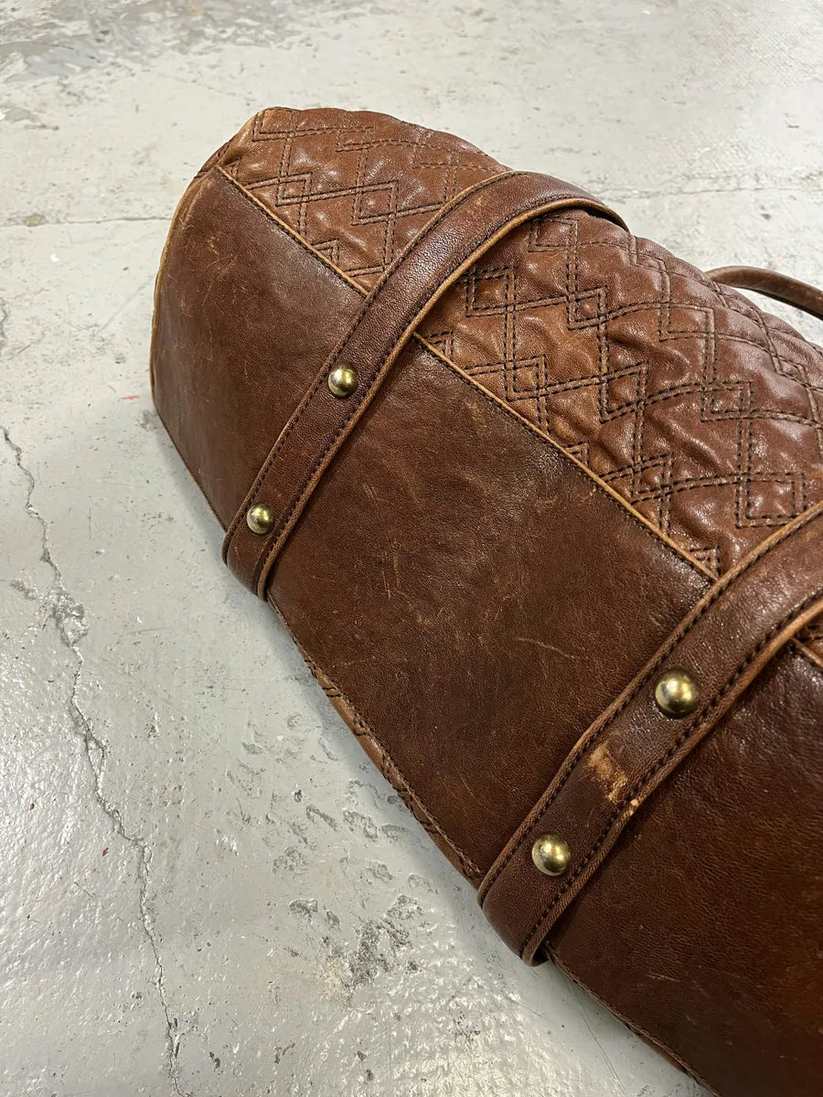 AW2008 Dolce & Gabbana Susanne Quilted Brown Leather Handle Bag VVtwqQz 5