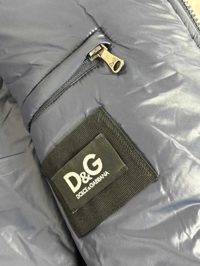 AW2008 Dolce & Gabbana UK Flag Blue & Red Fur Hooded Puffer Jacket YxGIqwS 12