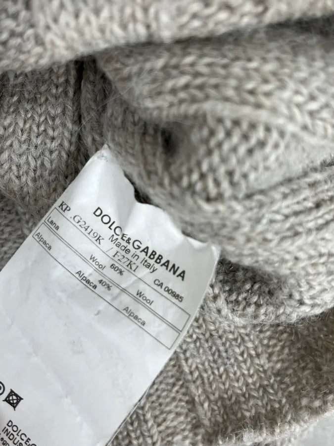 AW2006 Dolce & Gabbana Wool & Alpaca Grey Buttoned Polo Sweater zDxSdDc 10