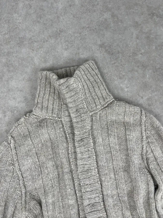 AW2006 Dolce & Gabbana Wool & Alpaca Grey Buttoned Polo Sweater zDxSdDc 4