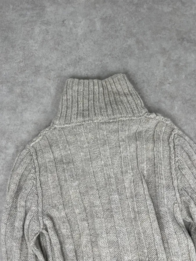 AW2006 Dolce & Gabbana Wool & Alpaca Grey Buttoned Polo Sweater zDxSdDc 7