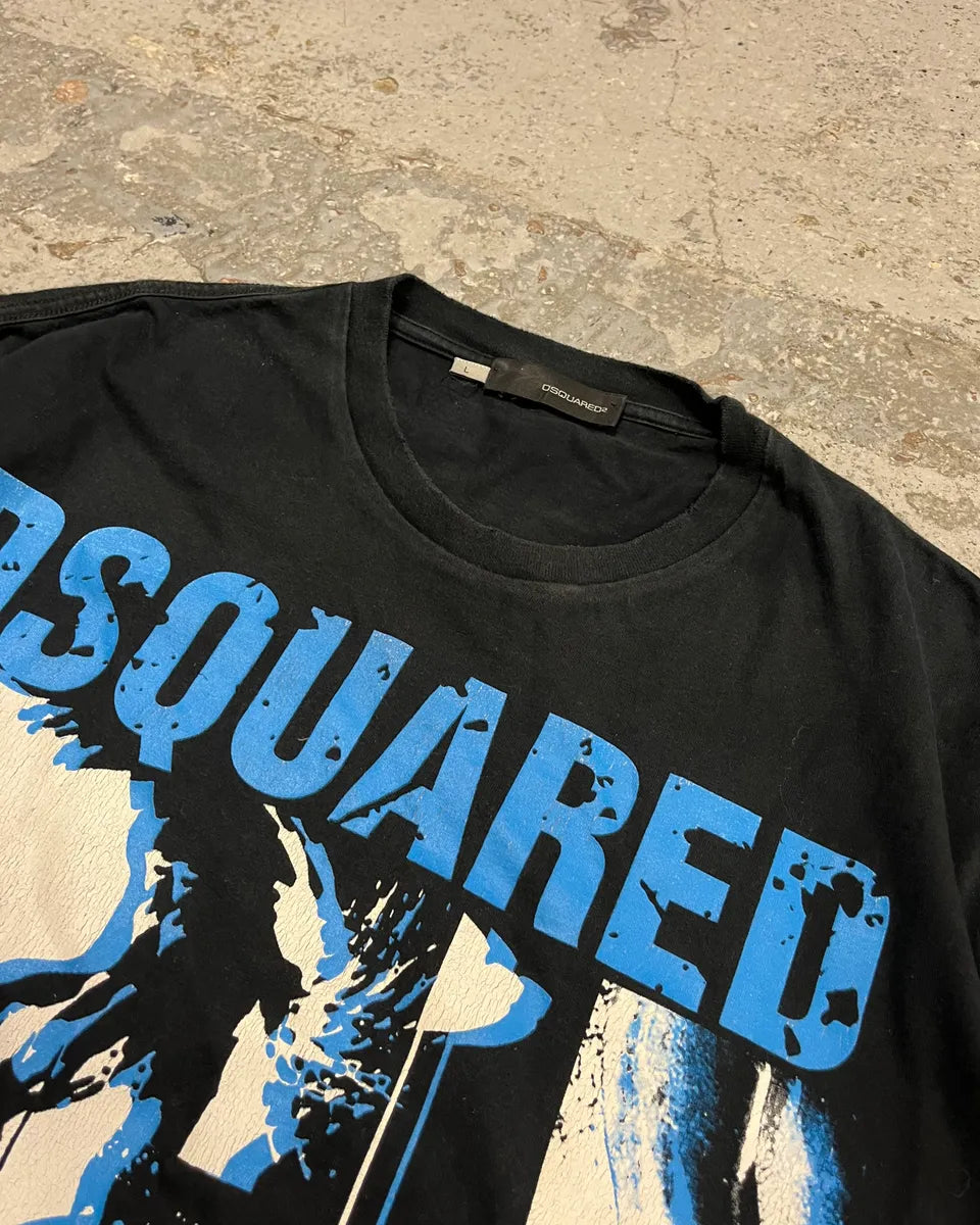 AW2008 Dsquared2 Black & Blue Obscure  Longsleeve T-Shirt zPaABAb 4