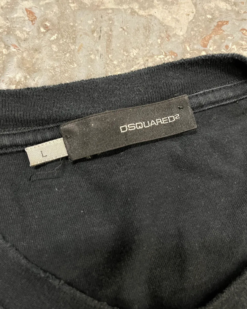 AW2008 Dsquared2 Black & Blue Obscure  Longsleeve T-Shirt zPaABAb 8