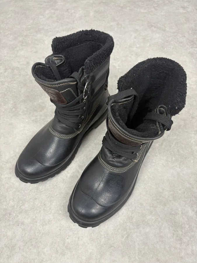 AW2008 Dsquared2 Black Puffer Leather Ski Boots PaeyDKq 2