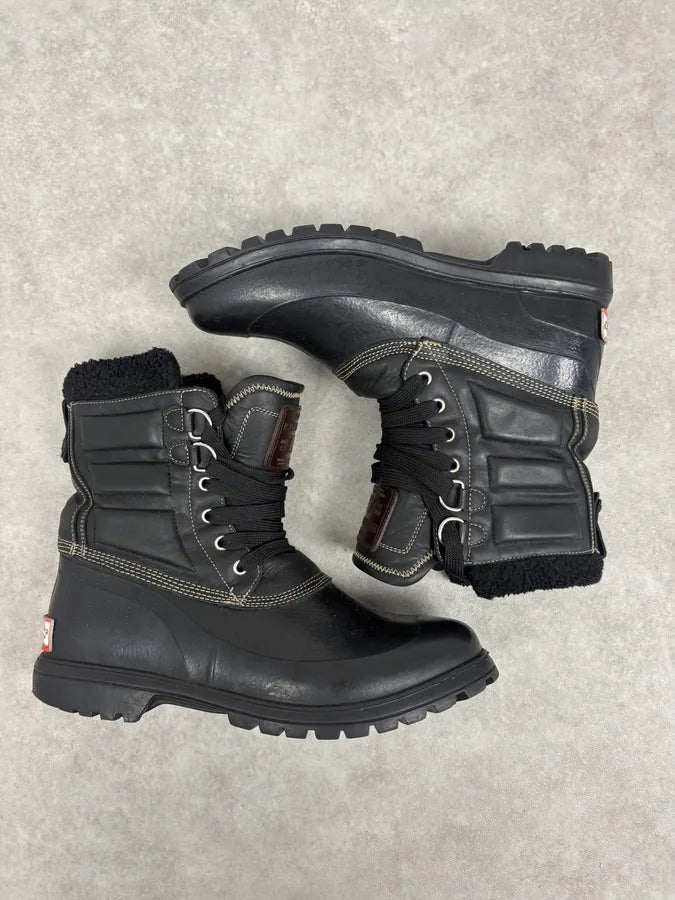 AW2008 Dsquared2 Black Puffer Leather Ski Boots PaeyDKq 3
