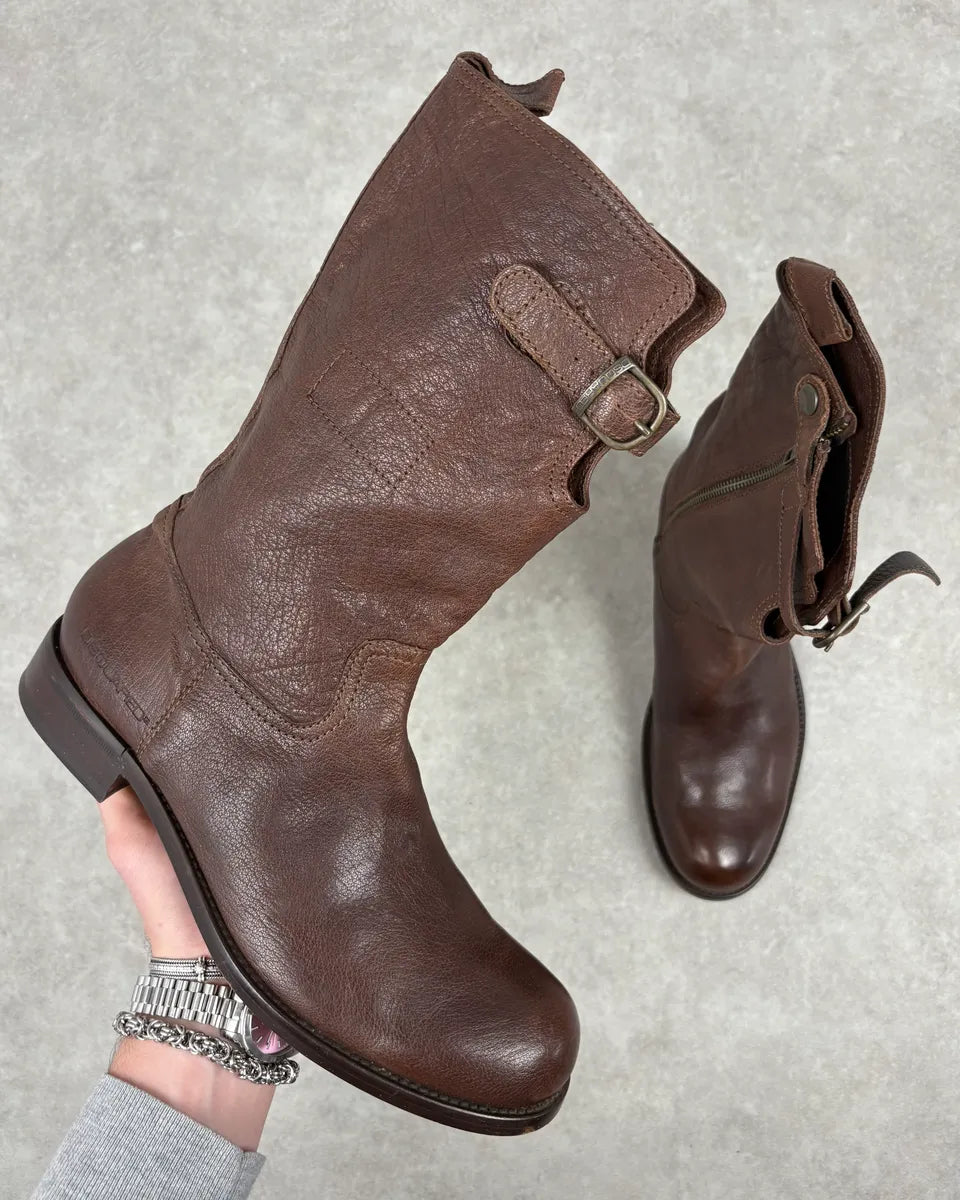AW2008 Dsquared2 Brown Ankle Leather Western Boots ofBoiKY 0