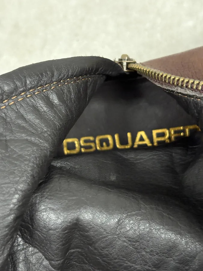 AW2008 Dsquared2 Brown Ankle Leather Western Boots ofBoiKY 10