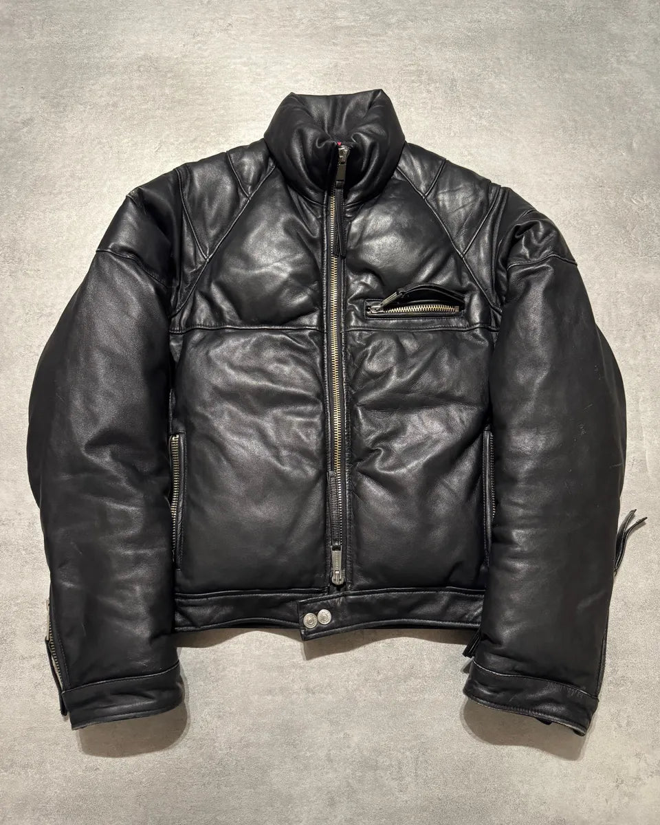 AW2008 Dsquared2 Puffer Black Leather Jacket (S) 0