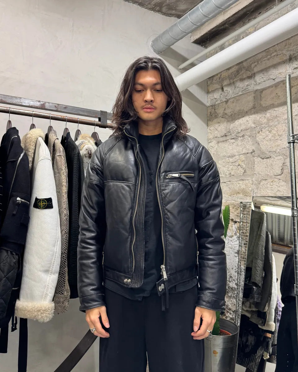 AW2008 Dsquared2 Puffer Black Leather Jacket (S) 10