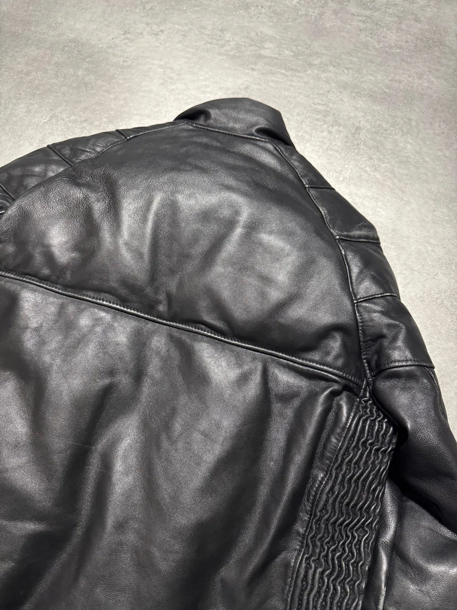 AW2008 Dsquared2 Puffer Black Leather Jacket (S) 4