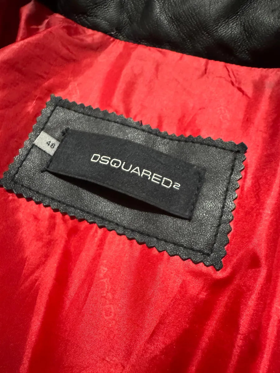 AW2008 Dsquared2 Puffer Black Leather Jacket (S) 7