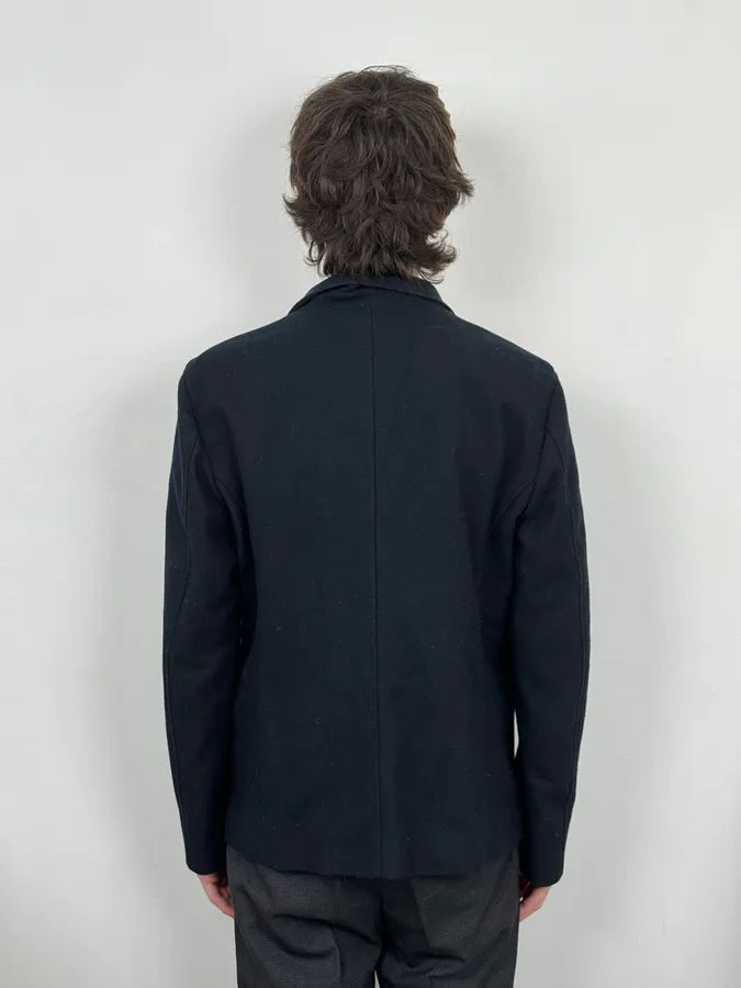 AW2008 Emporio Armani Black Asymmetrical Officer Jacket OikgdcA 1