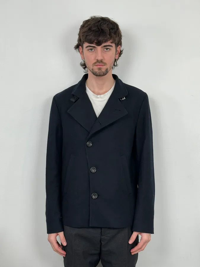 AW2008 Emporio Armani Black Asymmetrical Officer Jacket OikgdcA 0