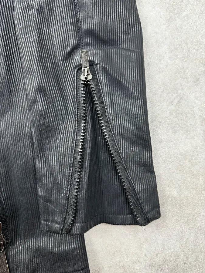 AW2008 Emporio Armani Black Avant-Garde Multi-Zip Long Jacket tsFqqMt 9