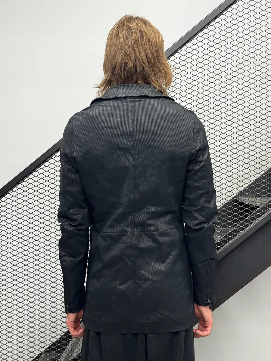AW2008 Emporio Armani Black Avant-Garde Multi-Zip Long Jacket tsFqqMt 2