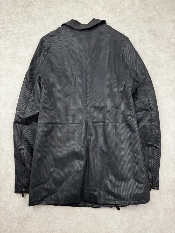 AW2008 Emporio Armani Black Avant-Garde Multi-Zip Long Jacket tsFqqMt 6