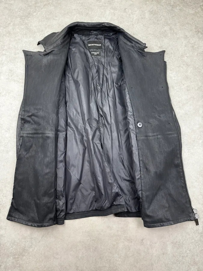 AW2008 Emporio Armani Black Avant-Garde Multi-Zip Long Jacket tsFqqMt 8
