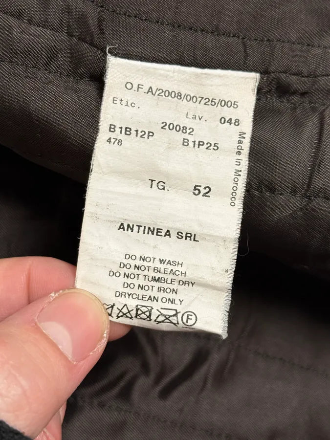 AW2008 Emporio Armani Brown Avant-Garde Fur Collar Leather Jacket rvhHIzX 12